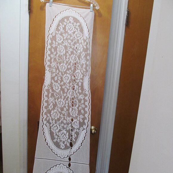 Floral White Lace Table Runner Dresser Scarf Sewing Crafts 86 x 14 - Picture 12 of 14